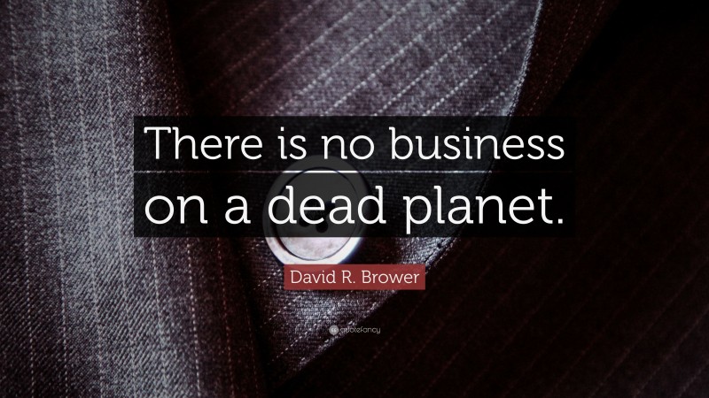 David R. Brower Quote: “There is no business on a dead planet.”