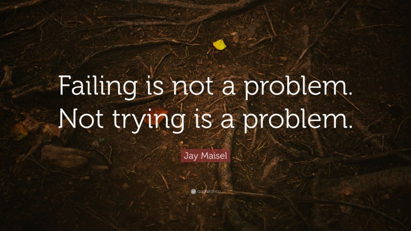 Jay Maisel Quote: “Failing is not a problem. Not trying is a problem.”
