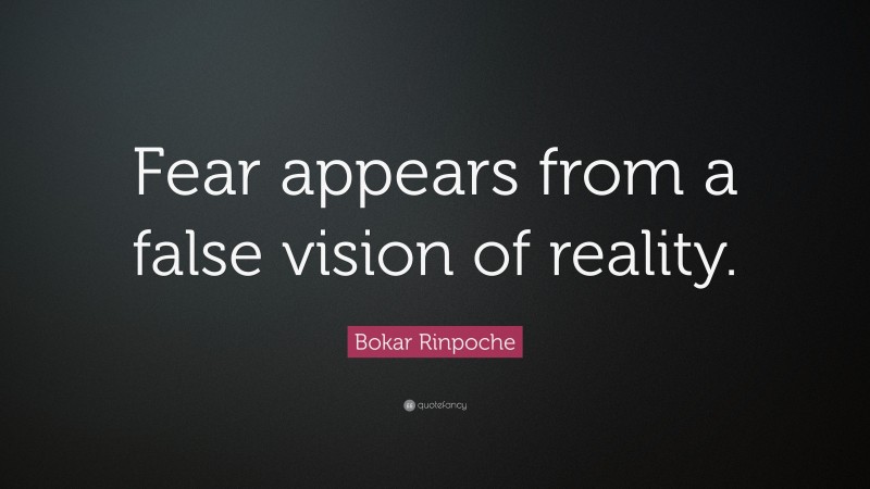 Bokar Rinpoche Quote: “Fear appears from a false vision of reality.”