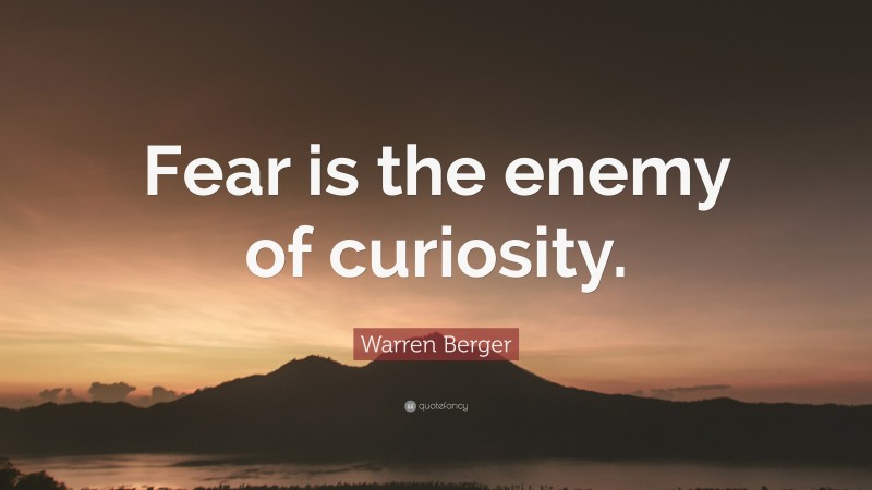 Warren Berger Quote: “Fear is the enemy of curiosity.”