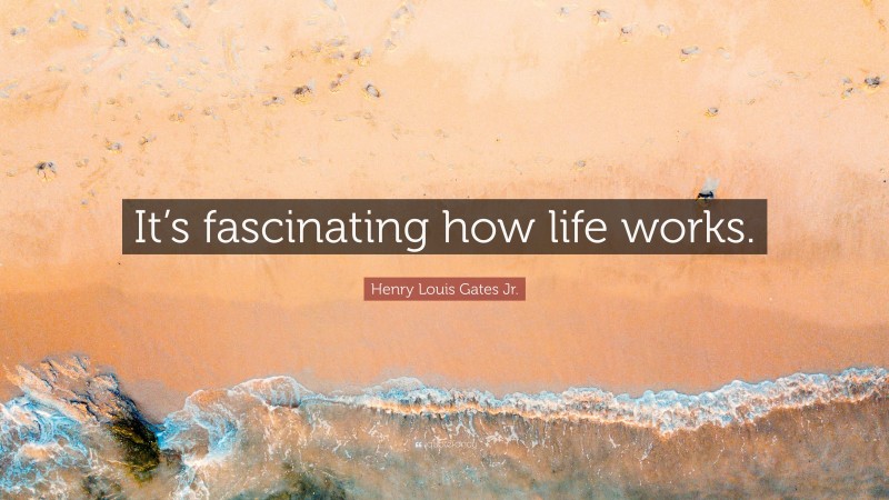 Henry Louis Gates Jr. Quote: “It’s fascinating how life works.”