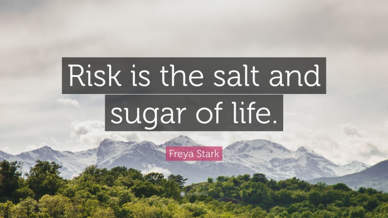 Freya Stark Quote: “Risk is the salt and sugar of life.”