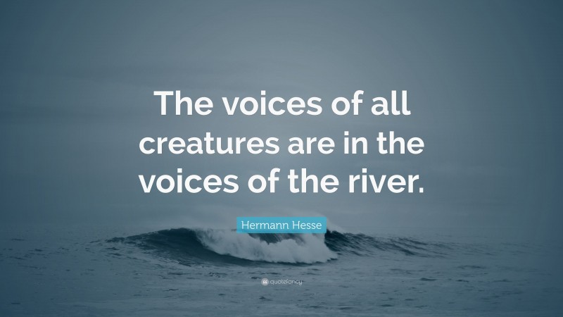 Hermann Hesse Quote: “The voices of all creatures are in the voices of the river.”