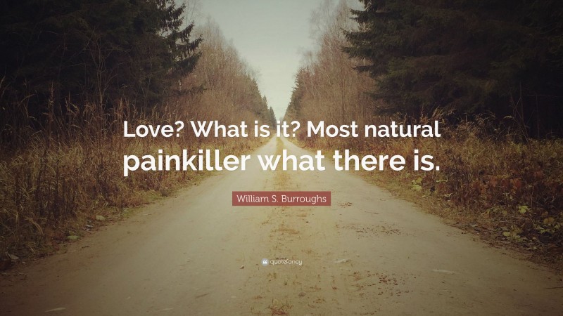William S. Burroughs Quote: “Love? What is it? Most natural painkiller what there is.”