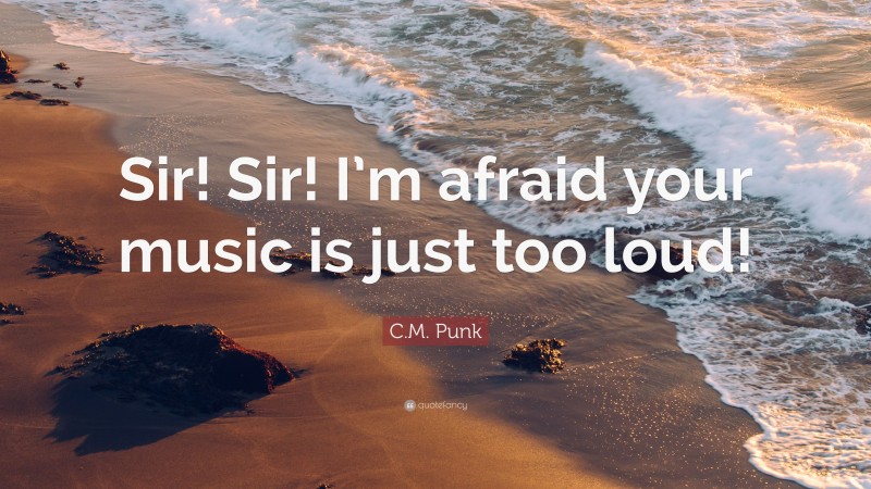 C.M. Punk Quote: “Sir! Sir! I’m afraid your music is just too loud!”