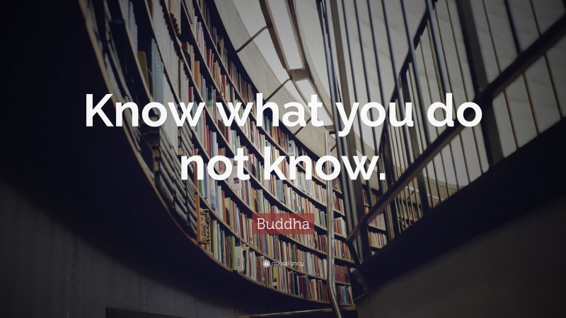 Buddha Quote: “Know what you do not know.”