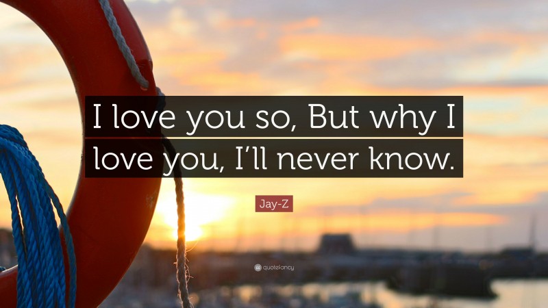 Jay-Z Quote: “I love you so, But why I love you, I’ll never know.”