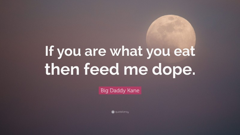 Big Daddy Kane Quote: “If you are what you eat then feed me dope.”