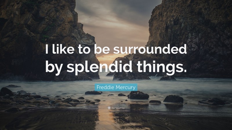 Freddie Mercury Quote: “I like to be surrounded by splendid things.”