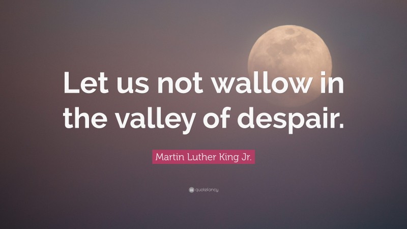 Martin Luther King Jr. Quote: “Let us not wallow in the valley of despair.”