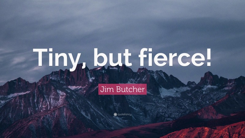 Jim Butcher Quote: “Tiny, but fierce!”