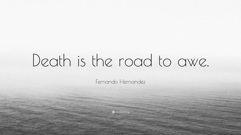 Fernando Hernandez Quote: “Death is the road to awe.”