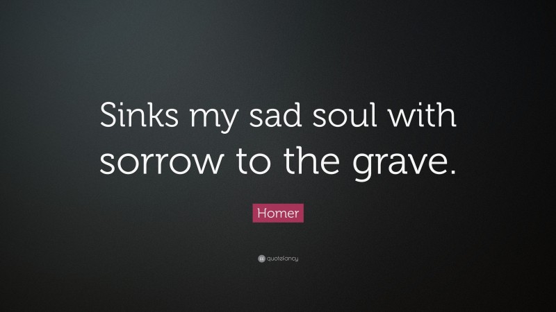 Homer Quote: “Sinks my sad soul with sorrow to the grave.”