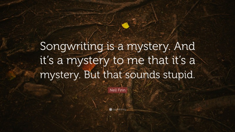 Neil Finn Quote: “Songwriting is a mystery. And it’s a mystery to me that it’s a mystery. But that sounds stupid.”