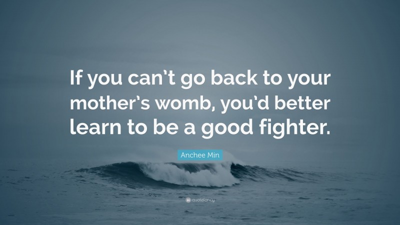 Anchee Min Quote: “If you can’t go back to your mother’s womb, you’d better learn to be a good fighter.”