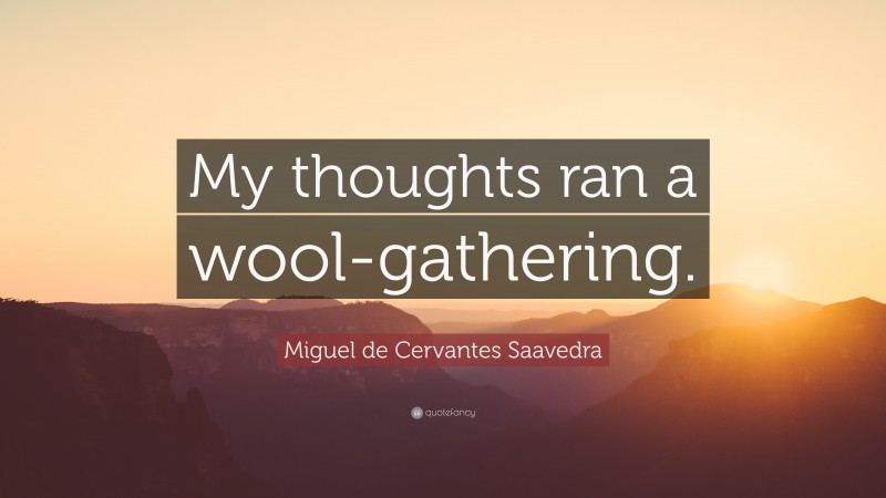 Miguel de Cervantes Saavedra Quote: “My thoughts ran a wool-gathering.”