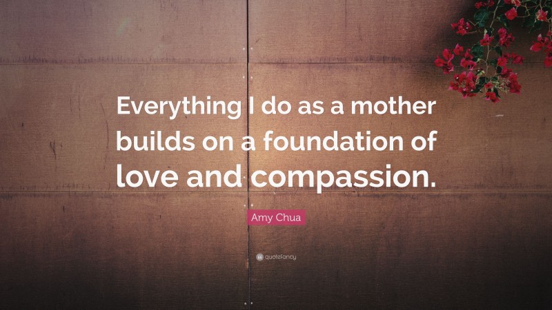 Amy Chua Quote: “Everything I do as a mother builds on a foundation of love and compassion.”