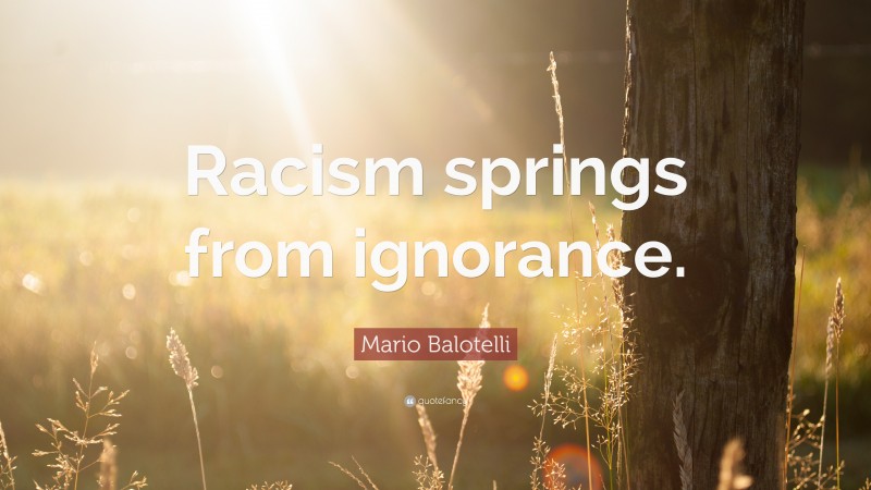 Mario Balotelli Quote: “Racism springs from ignorance.”