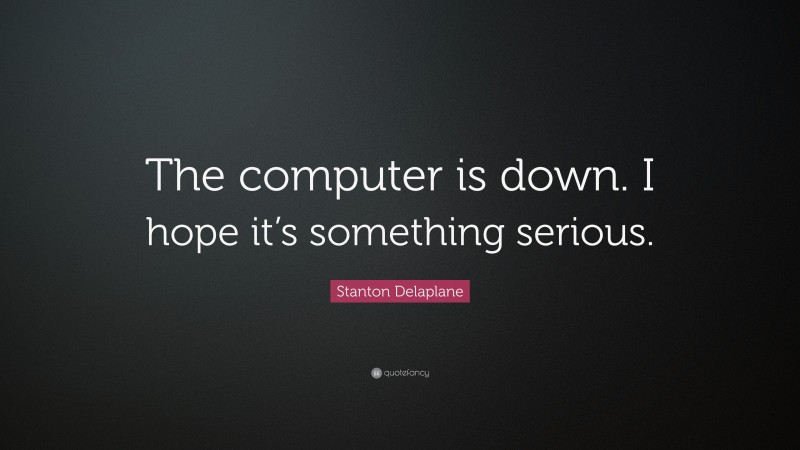 Stanton Delaplane Quote: “The computer is down. I hope it’s something serious.”