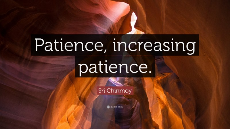 Sri Chinmoy Quote: “Patience, increasing patience.”
