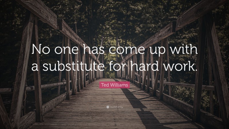 Ted Williams Quote: “No one has come up with a substitute for hard work.”