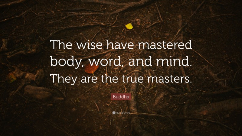 Buddha Quote: “The wise have mastered body, word, and mind. They are the true masters.”