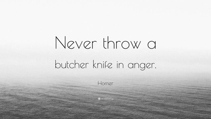 Homer Quote: “Never throw a butcher knife in anger.”