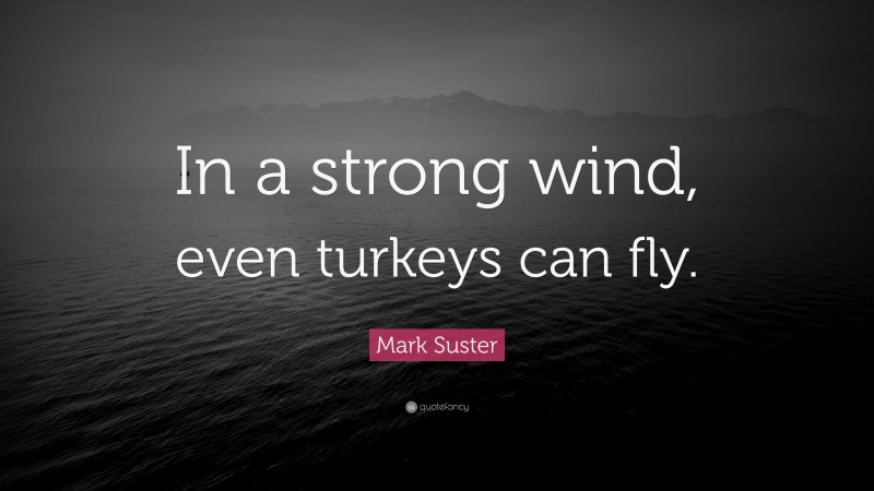Mark Suster Quote: “In a strong wind, even turkeys can fly.”