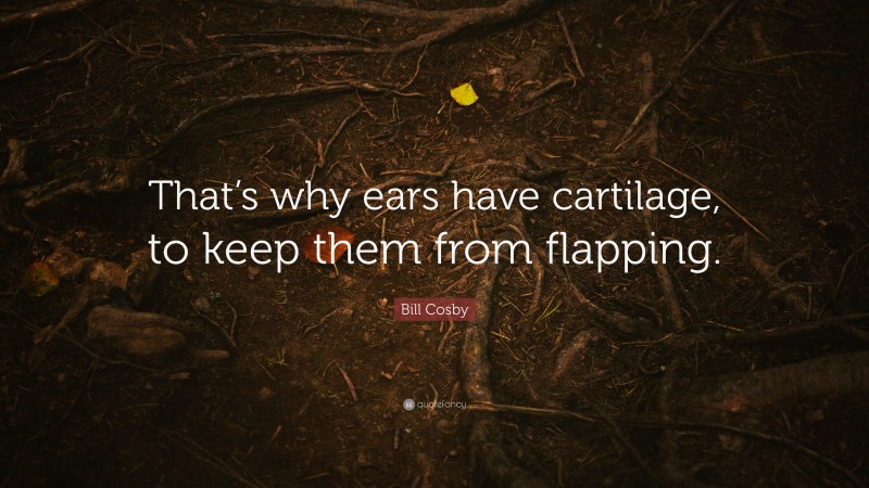 Bill Cosby Quote: “That’s why ears have cartilage, to keep them from flapping.”