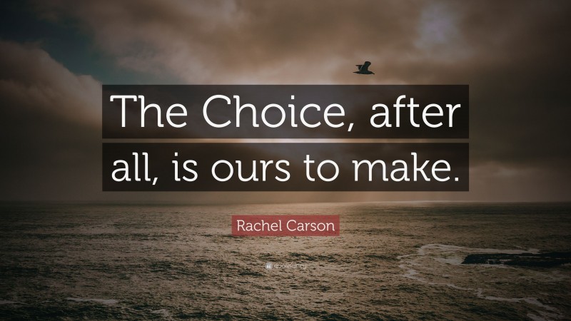 Rachel Carson Quote: “The Choice, after all, is ours to make.”