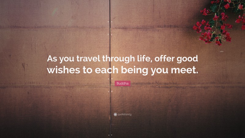 Buddha Quote: “As you travel through life, offer good wishes to each being you meet.”