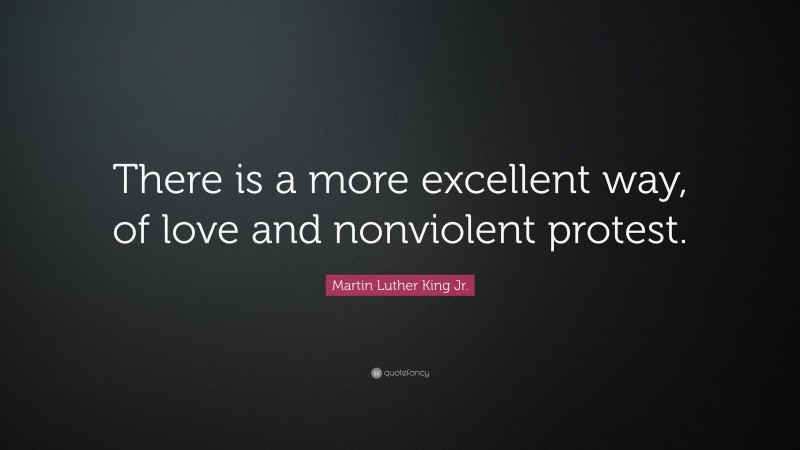 Martin Luther King Jr. Quote: “There is a more excellent way, of love and nonviolent protest.”