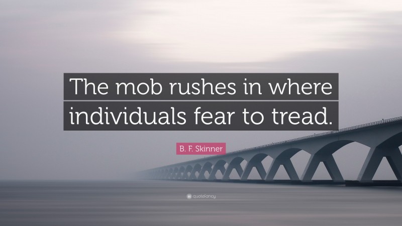 B. F. Skinner Quote: “The mob rushes in where individuals fear to tread.”