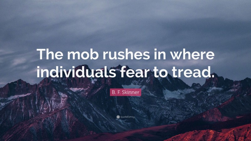 B. F. Skinner Quote: “The mob rushes in where individuals fear to tread.”