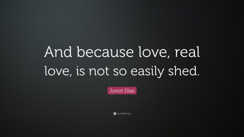 Junot Díaz Quote: “And because love, real love, is not so easily shed.”