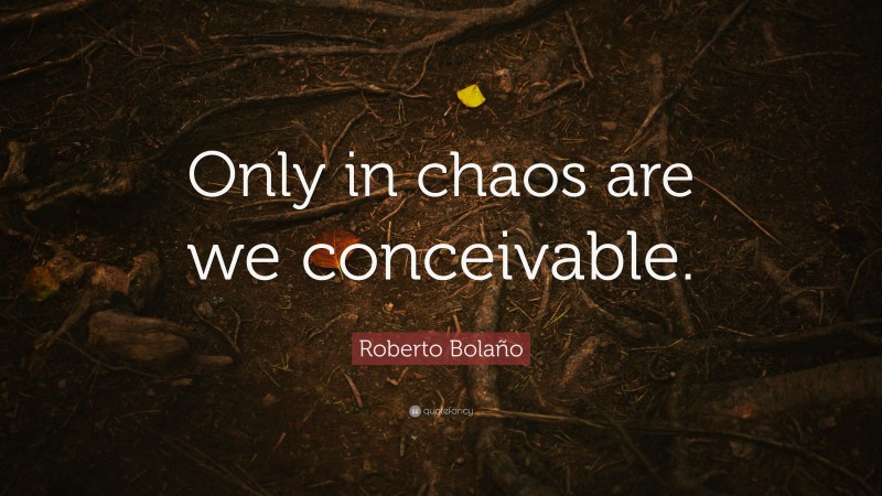 Roberto Bolaño Quote: “Only in chaos are we conceivable.”