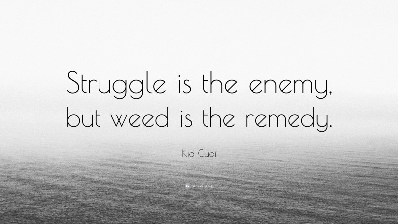 Kid Cudi Quote: “Struggle is the enemy, but weed is the remedy.”