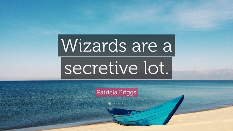 Patricia Briggs Quote: “Wizards are a secretive lot.”