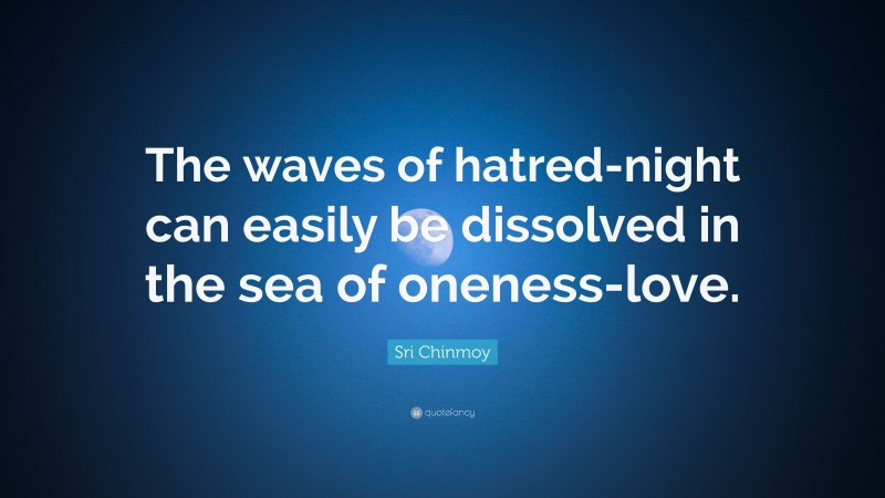 Sri Chinmoy Quote: “The waves of hatred-night can easily be dissolved in the sea of oneness-love.”