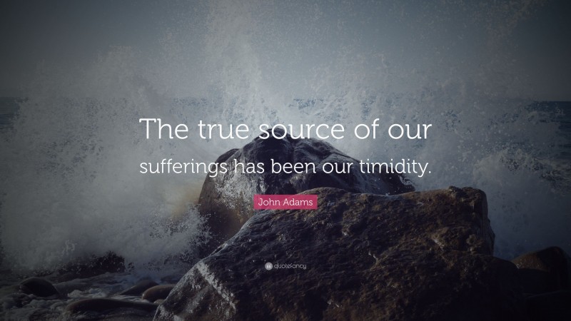 John Adams Quote: “The true source of our sufferings has been our timidity.”