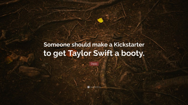 Diplo Quote: “Someone should make a Kickstarter to get Taylor Swift a booty.”