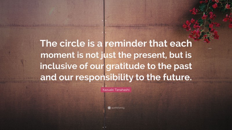 Kazuaki Tanahashi Quote: “The circle is a reminder that each moment is not just the present, but is inclusive of our gratitude to the past and our responsibility to the future.”