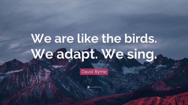 David Byrne Quote: “We are like the birds. We adapt. We sing.”