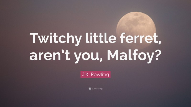 J.K. Rowling Quote: “Twitchy little ferret, aren’t you, Malfoy?”