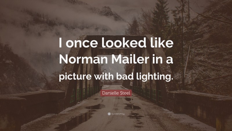 Danielle Steel Quote: “I once looked like Norman Mailer in a picture with bad lighting.”
