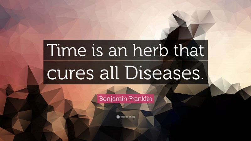 Benjamin Franklin Quote: “Time is an herb that cures all Diseases.”