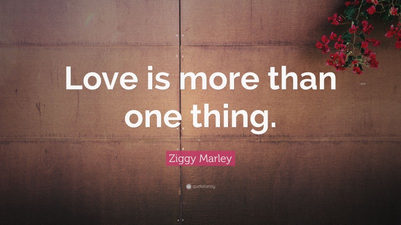 Ziggy Marley Quote: “Love is more than one thing.”