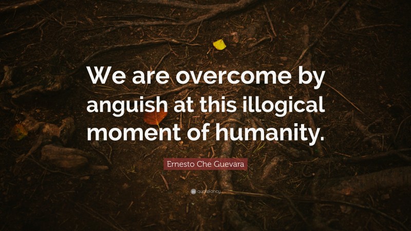 Ernesto Che Guevara Quote: “We are overcome by anguish at this illogical moment of humanity.”