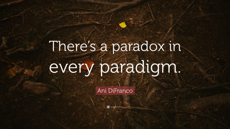 Ani DiFranco Quote: “There’s a paradox in every paradigm.”