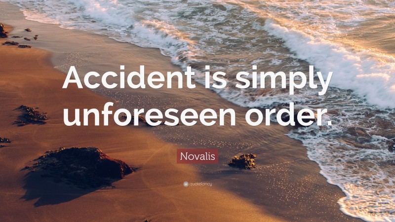 Novalis Quote: “Accident is simply unforeseen order.”